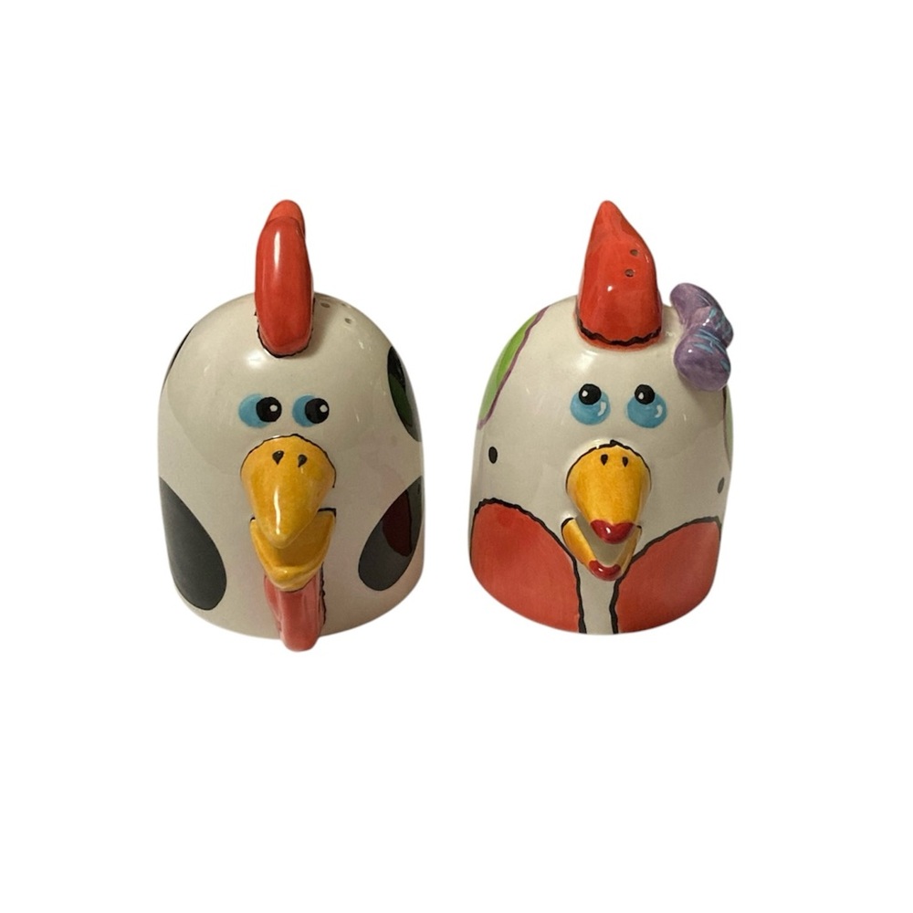 With Love Joanne Delomba Chicken Rooster Salt & Pepper Shakers